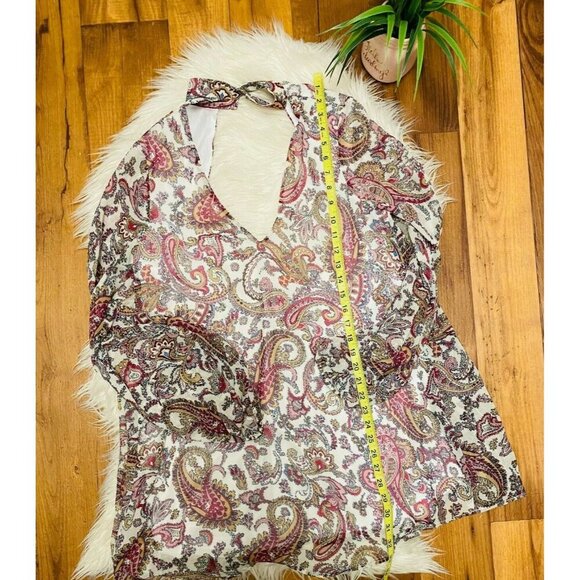 Show Me Your MuMu Dress M Medium Josephine Presley Paisley Bell Sleeve M - Picture 4 of 7